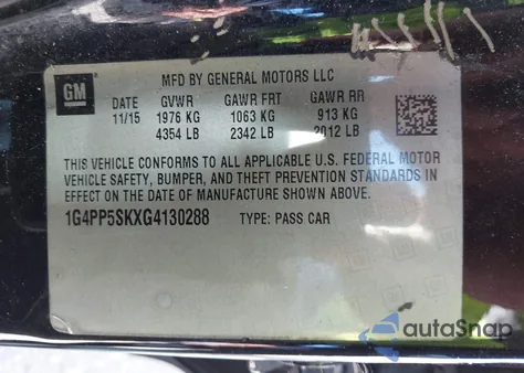 2016 Buick Verano from USA, damaged, VIN 1G4PP5SKXG4130288